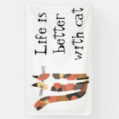 Het leven is beter met een kattenbanner - Schattig Spandoek (Verticaal)