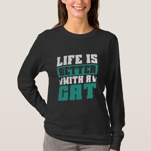 Het leven is beter met een kattenvader t-shirt (Voorkant)