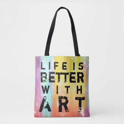 Het leven is beter met een kleurrijke achtergrond tote bag (Voorkant)