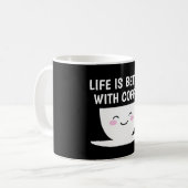 Het leven is beter met een koffie schattige mok va (Voorkant links)