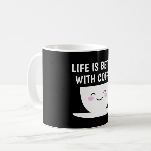 Het leven is beter met een koffie schattige mok va (Voorkant links)