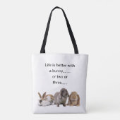 Het leven is beter met een konijn of twee of drie. tote bag (Achterkant)