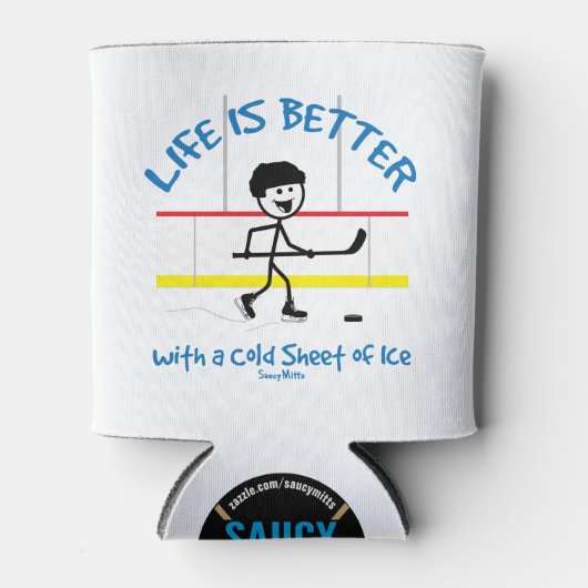 Het leven is beter met een koude ijskap blikjeskoeler (Voorkant)