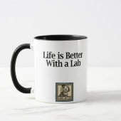 "Het leven is beter met een lab" Halloween heks Mok (Links)