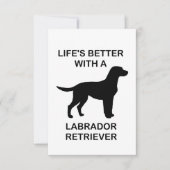 Het leven is beter met een labrador retriever bedankkaart (Voorkant)