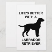 Het leven is beter met een labrador retriever briefpapier (Voorkant / Achterkant)