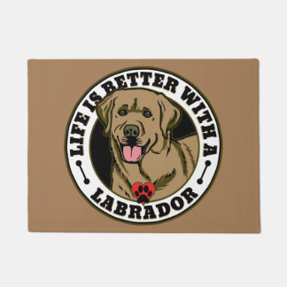 Het leven is beter met een labrador - tan deurmat