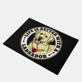 Het leven is beter met een labrador - wit deurmat (Schuin)