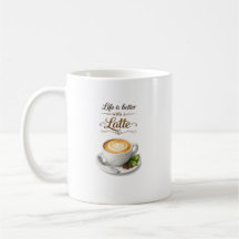 Het Leven Is Beter Met Een Latte Koffie Quote Ontw
