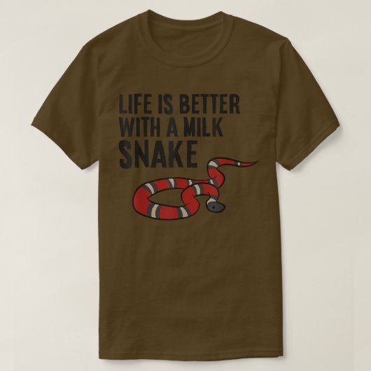 Het leven is beter met een melkslang t-shirt (Design voorkant)