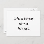 Het leven is beter met een mimosa briefkaart (Voorkant / Achterkant)