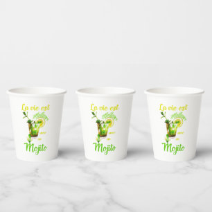 Het leven is beter met een mojito papieren bekers