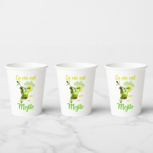 Het leven is beter met een mojito papieren bekers (Multi)
