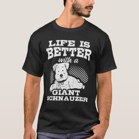 Het leven is beter met een mooie Schnauzer T-shirt (Voorkant)