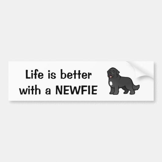 Het leven is beter met een Newfie Newfoundland Dog Bumpersticker (Voorkant)