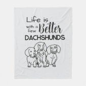 Het leven is beter met een paar teckels doodle fleece deken (Voorkant)
