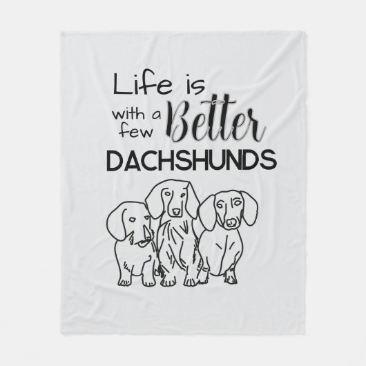 Het leven is beter met een paar teckels doodle fleece deken (Voorkant)