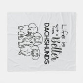 Het leven is beter met een paar teckels doodle fleece deken (Voorkant (Horizontaal))