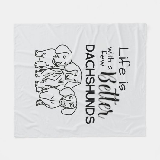 Het leven is beter met een paar teckels doodle fleece deken (Voorkant (Horizontaal))