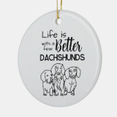 Het leven is beter met een paar teckels doodle keramisch ornament (Links)