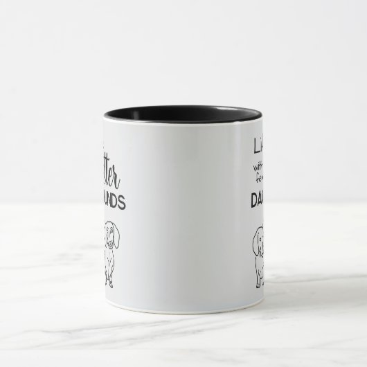 Het leven is beter met een paar teckels doodle mok (Midden)