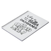 Het leven is beter met een paar teckels doodle notitieboek (Linkerzijde)