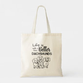 Het leven is beter met een paar teckels doodle tote bag (Achterkant)