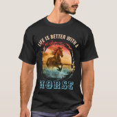 HET LEVEN IS BETER MET EEN PAARD T-SHIRT (Voorkant)