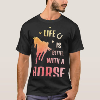 Het leven is beter met een paardenrennen die stabi t-shirt