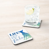 Het leven is beter met een Podenco Silhouette Bier Onderzetter (Rechterzijde)