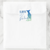 Het leven is beter met een Podenco Silhouette Vierkante Sticker (Tas)