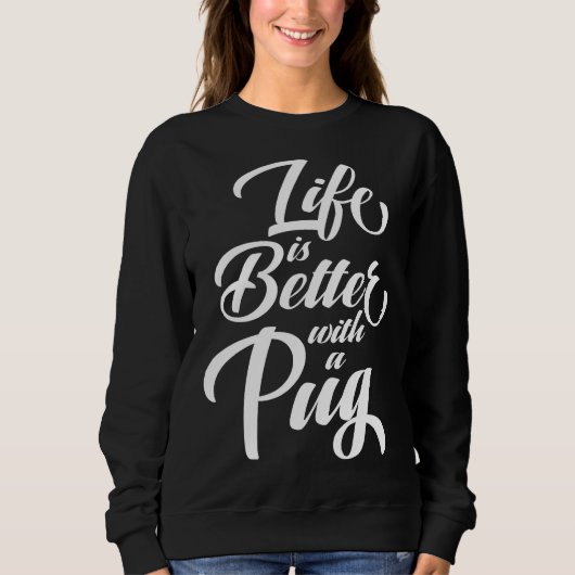 Het leven is beter met een Pug Essential T-Shirt 5 (Voorkant)