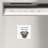 Het leven is beter met een pug magneet (Insitu (Vaatwasser))