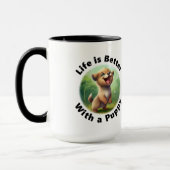 Het leven is beter met een Puppy Combo Mok, 15 oz Mok (Links)