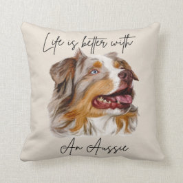 Het leven is beter met een Red Merle Aussie Pillow Kussen