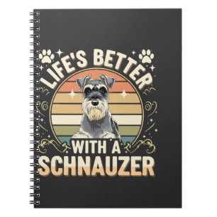 Het Leven Is Beter Met Een Retro Schnauzer Hond Li Notitieboek