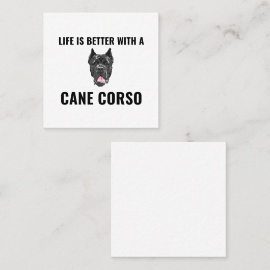 Het leven is beter met een rietkoraal vierkante visitekaartje (Voorkant / Achterkant)