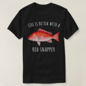 Het leven is beter met een rode snapper grappige v t-shirt (Design voorkant)