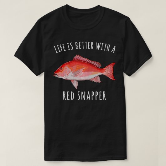 Het leven is beter met een rode snapper grappige v t-shirt (Design voorkant)