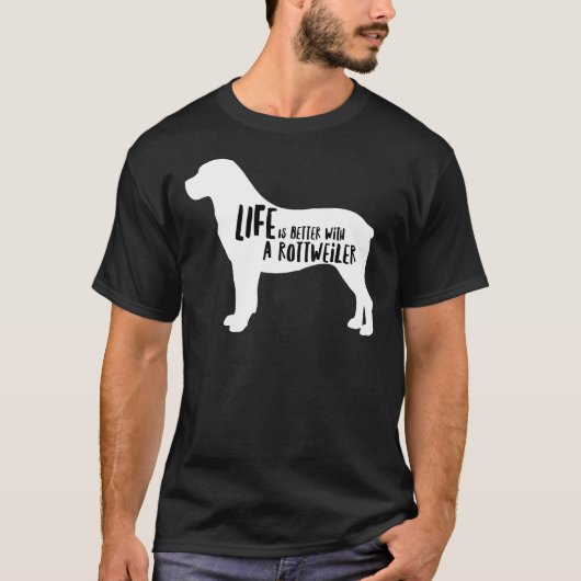 Het leven is beter met een rottweiler 35 t-shirt (Voorkant)