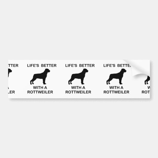 Het leven is beter met een Rottweiler Bumpersticker (Voorkant)