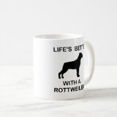 Het leven is beter met een Rottweiler Koffiemok (Voorkant rechts)