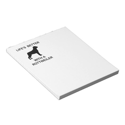 Het leven is beter met een Rottweiler Notitieblok (Schuin)