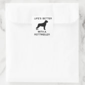 Het leven is beter met een Rottweiler Vierkante Sticker (Tas)