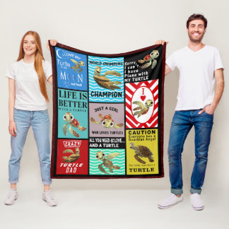 Het leven is beter met een schildpad fleece deken