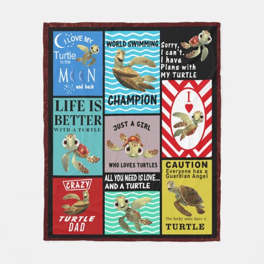 Het leven is beter met een schildpad fleece deken (Voorkant)