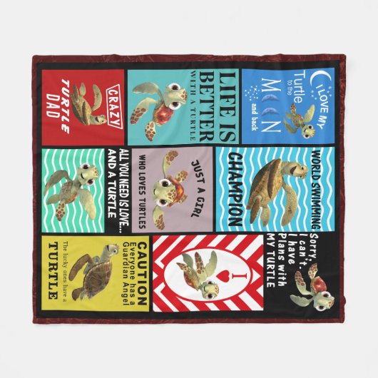 Het leven is beter met een schildpad fleece deken (Voorkant (Horizontaal))