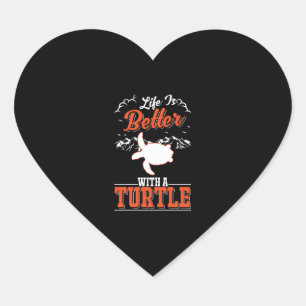 Het leven is beter met een schildpad hart sticker