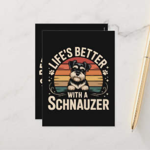Het Leven Is Beter Met Een Schnauzer Feestdagenkaart