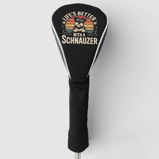 Het Leven Is Beter Met Een Schnauzer Golfheadcover (Voorkant)